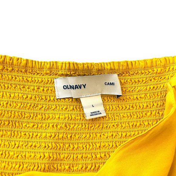 Old Navy Yellow Floral Cami Sleeveless A-Line Knee Length Midi Dress size Large - Picture 4 of 6